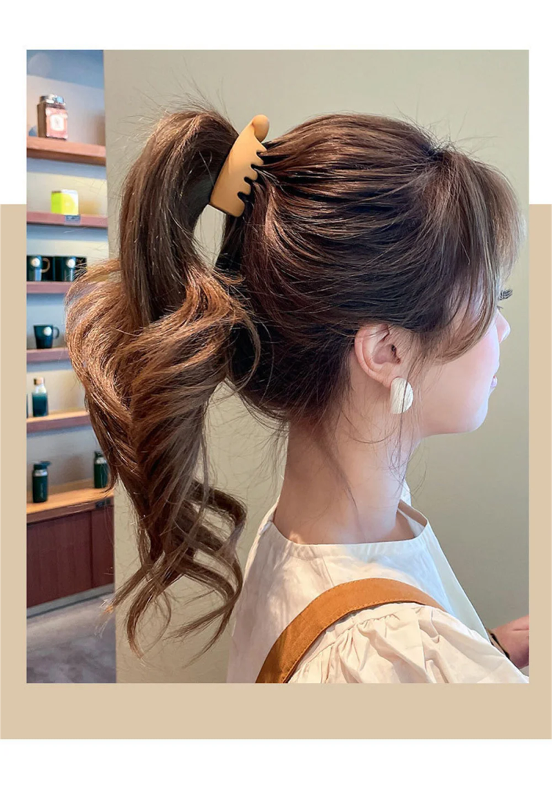 Description Picture 5 of itemFrosted High Ponytail Clips Solid Color Banana Clip Women Hair Style Accessories Fashion Ponytail Barrettes Hair Claws Hairpins