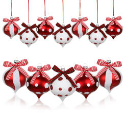 Christmas Candy Cane Balls Party Home Decoration Christmas Tree Pendant 12 PCS Peppermint Candy Ornament Set