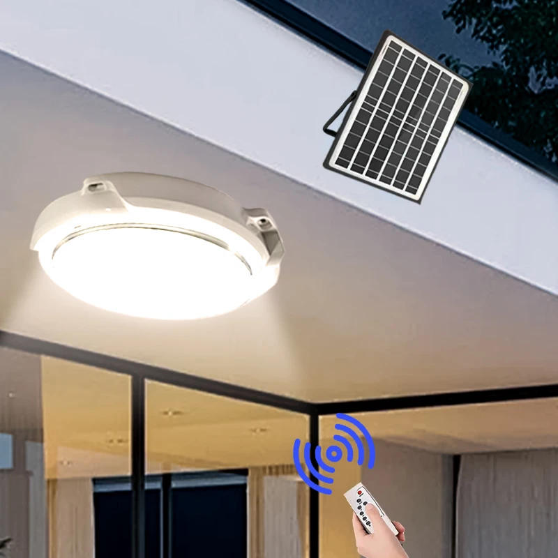 Description Picture 2 of item1pc LED Solar Indoor Balcon Ceiling Light Waterproof Outdoor Powerful Garden Decoration For Home Porch Smart Lamp Fixture