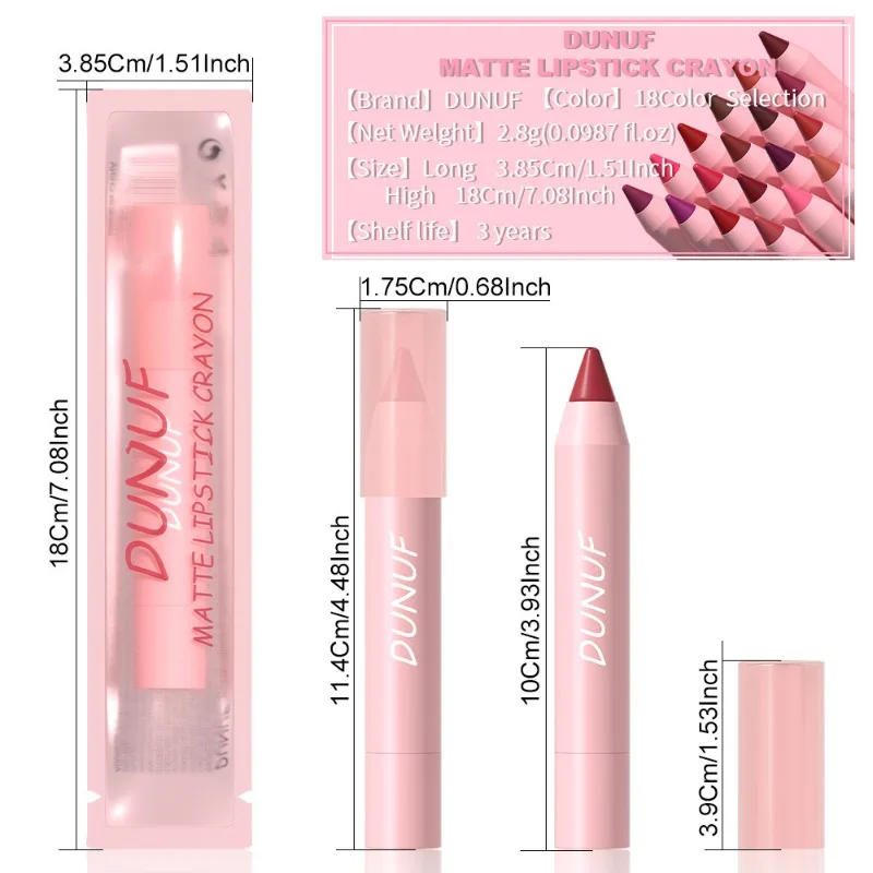 Description Picture 5 of itemLipstick Pencil Make Up Waterproof Sexy Red Contour Tint Lipstick Lasting Non-stick Cup Silky Matte Finish Lip Liner Pen Makeup