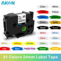 Compatible for TZe-651 TZe-251 24mm Label laminated Black on white Label Tape tze-151 tze-251 for Brother Ptouch Label Printer