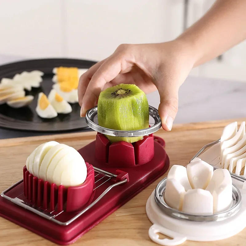 Description Picture 6 of itemMultifunctional Egg Cutter Stainless Steel Egg Slicer Sectioner Cutter Mold Flower-Shape Luncheon Meat Cutter Kitchen Gadgets