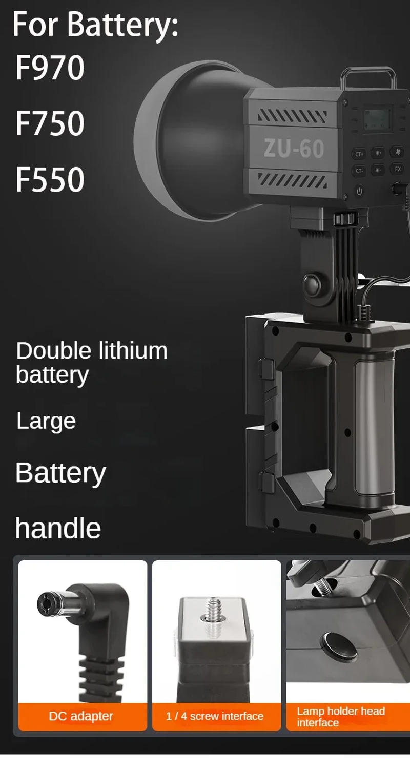 Description Picture 5 of item60W Pro COB Video Light 2700-7500K Bi-Color Photographic LED Light for Photo Outdoors Video Studio Film Camera Shooting Tikok