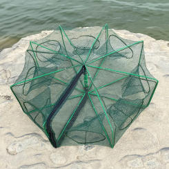 1 PC Foldable Fishing Net Catcher For Fish Minnan Crabs Crayfish Crab Meat Shrimp Soaking Cages Foldable Hexagonal Accessories