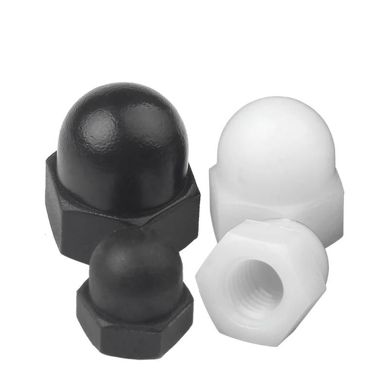Description Picture 3 of item2-100pcs M3 M4 M5 M6 M8 M10 M12 M14 M16 M18 M20 Nylon Acorn Cap Dome Nuts White/ Black Plastic Hexagon Hex Nut
