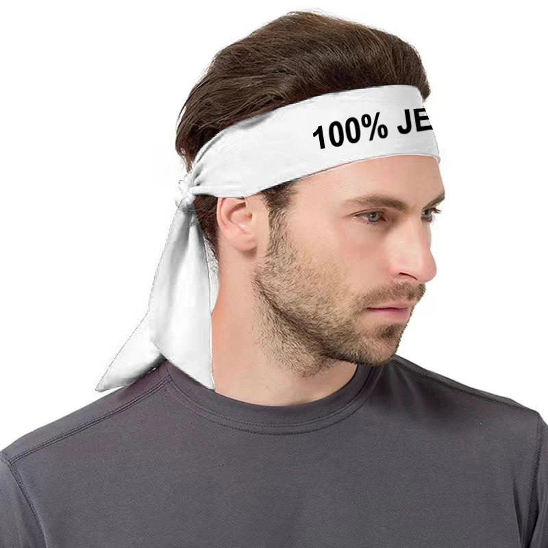 Description Picture 3 of item100 JESUS Headband Print Basketball Soccer Head band Men Women Running Fitness Sweatband Bandana Head tie Sports Fan Headbands