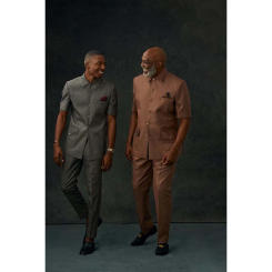 Casual Slim Fit Men Suits Solid Color Regular Length Single Breasted Stand Collar Blazer Special Prom Party 2 Piece Jacket Pants