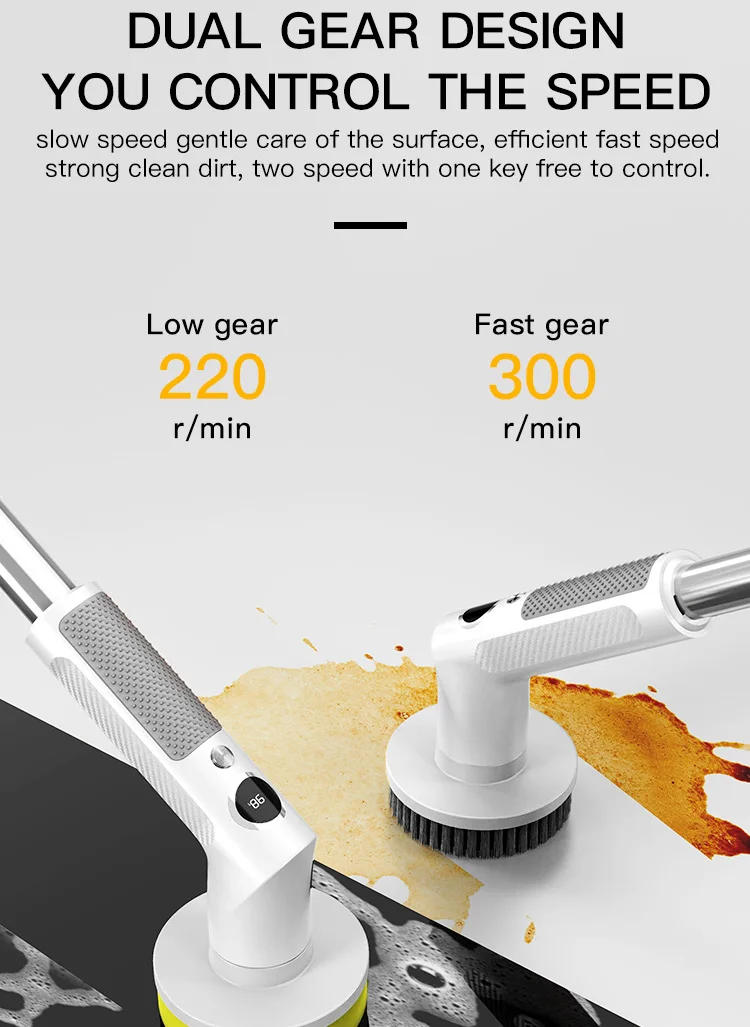 Description Picture 6 of itemKitchen Cleaning Tool USB 5 in 1 Cleaner Bathroom Bathtub Clean Brush Spin Scrubber Electric Cleaning Brush to Dishwashing Sink