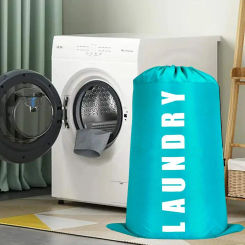 1PC-Smile Shape Nylon Laundry Bag Wash Me Travel Storage Pouch Machine Washable Dirty Clothes Organizer Wash Drawstring Bag