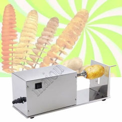 Electric Potato Spiral Cutter Machine Commercial Tornado Potato Tower Maker Stainless Steel Twisted Carrot Slicer