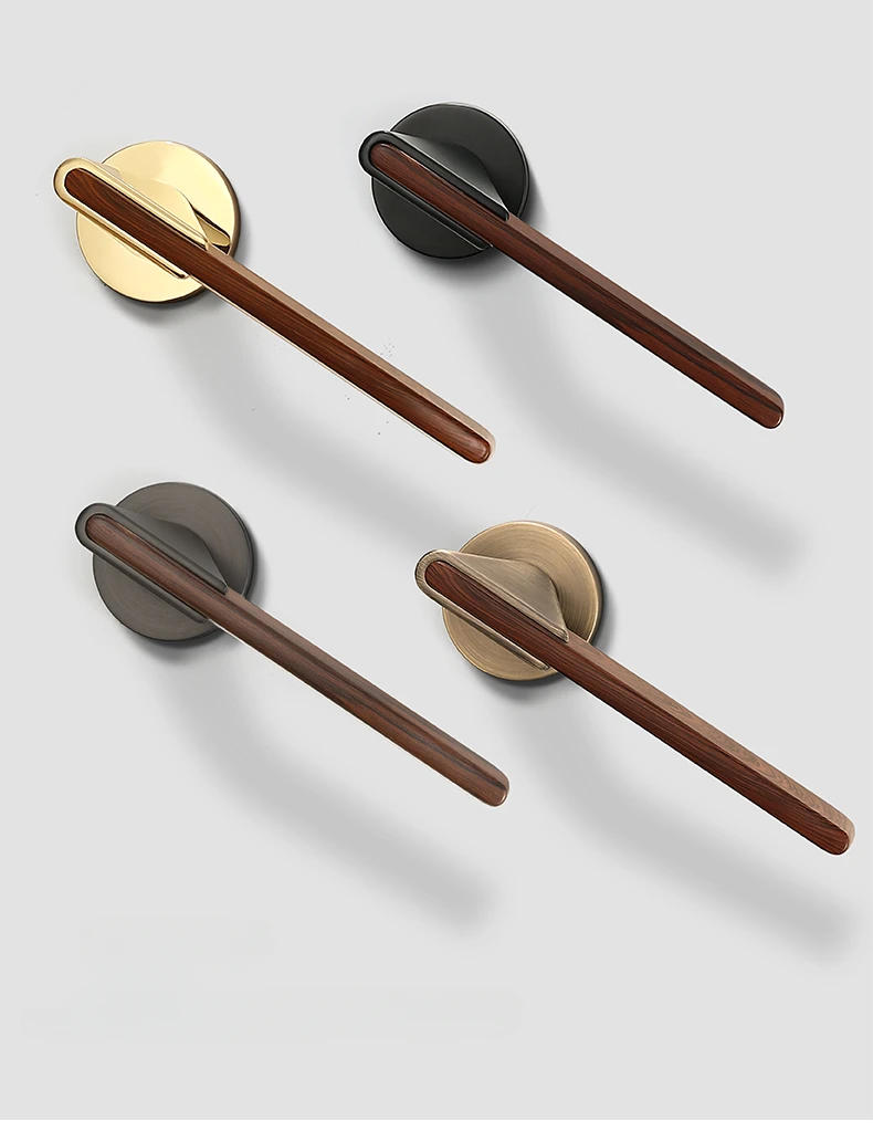 Description Picture 4 of item1 Set Zinc Alloy Door Lock, Indoor Bedroom, Room Split Wooden Door Lock,Silent Magnetic Suction Door Handle,Hardware Accessories