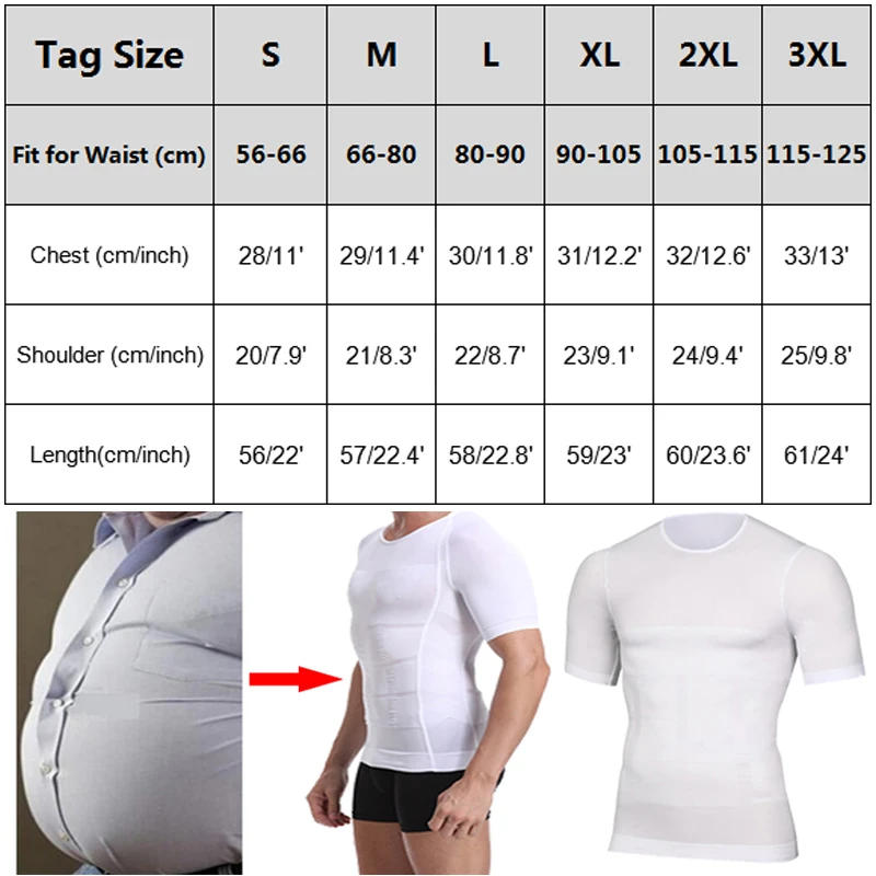 Description Picture 2 of itemMen's Slimming Shaper Posture Vest Male Tummy Abdomen Corrector Compression Body Modeling Fat Burner Chest Tummy Shirt Corset
