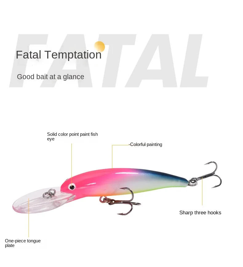 Description Picture 2 of itemMinnow 90mm/12g Long Throw Fishing Lures Deep Diving Sea fishing Hard Crankabits Wobblers Ocean Boat Fishing Tackle