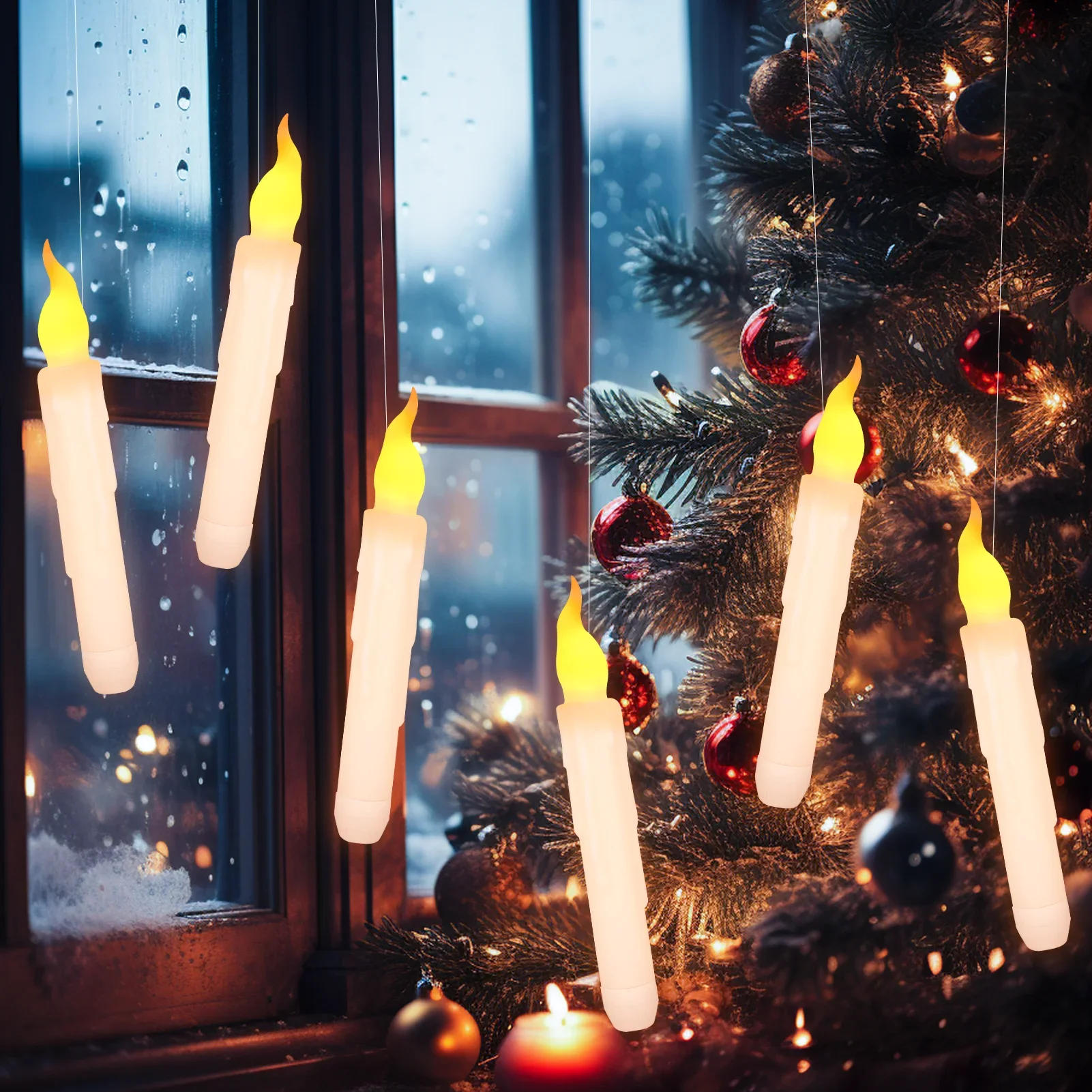 Description Picture 5 of itemFlameless Window Candles with Removable Holder & Timer Remote  Battery Operated LED Flickering Light for Christmas Decoration