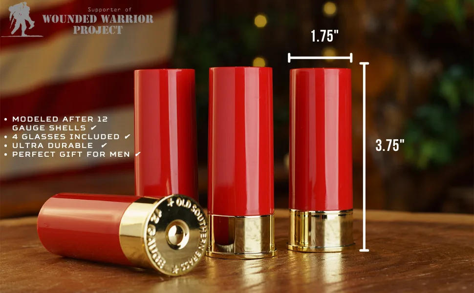 Description Picture 4 of item4PCS/Set 36ML Shot Glass Drinking Cup Creative High Quality Plastic Shotgun Bullet Shape Water Wine Glass Party Drinkware Gift