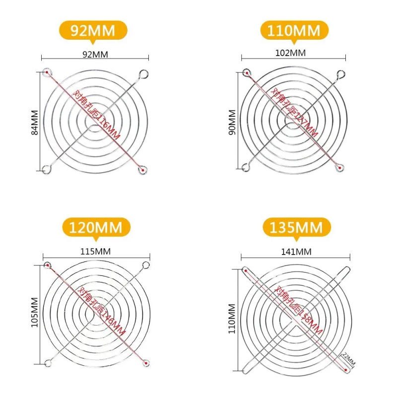 Description Picture 5 of itemCooling Fan Guard Metal Grill Computer Cover Fan Grill 30mm 40mm 50mm 60mm 70mm 80mm 90mm 120mm 135mm 140mm 170mm 200mm