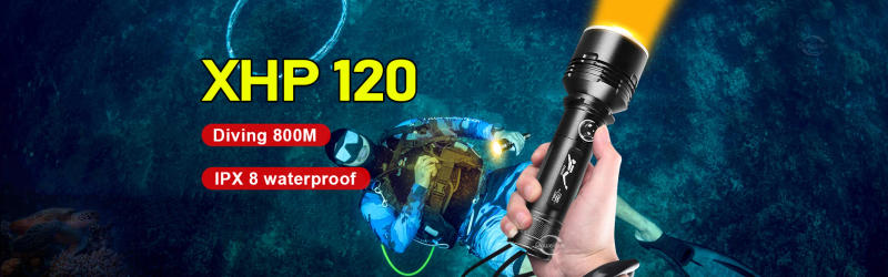Description Picture 2 of itemNewest Diving Flashlight XHP120 Underwater Powerful Led Flashlight Scuba Diving Torch IPX8 Waterproof Profession Hand Lamp