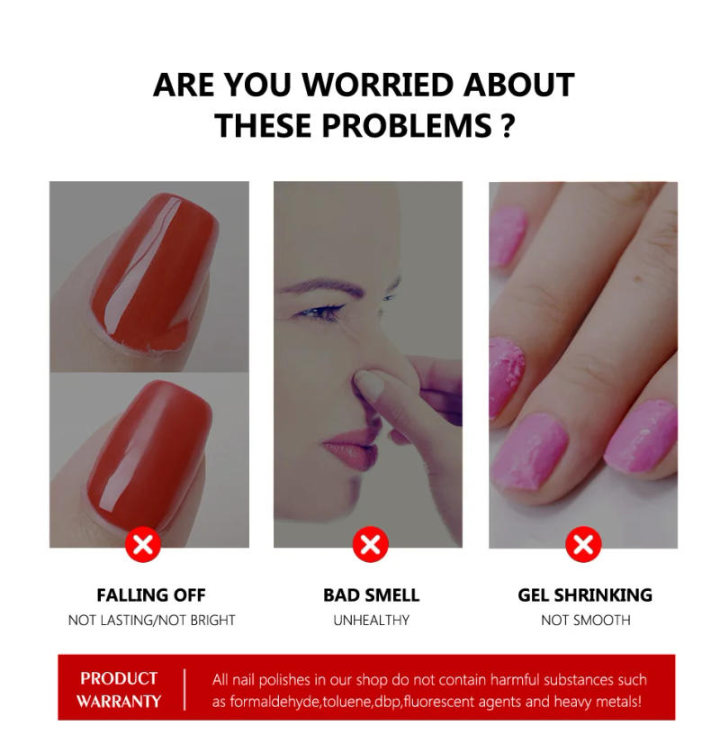 Description Picture 2 of itemCHUNSHU Nail Gel Polish 10ML Glitter UV LED Varnishes Long Lasting Semi Permanent Nails Art Soak Off Base & Top Coat Lacquer DIY