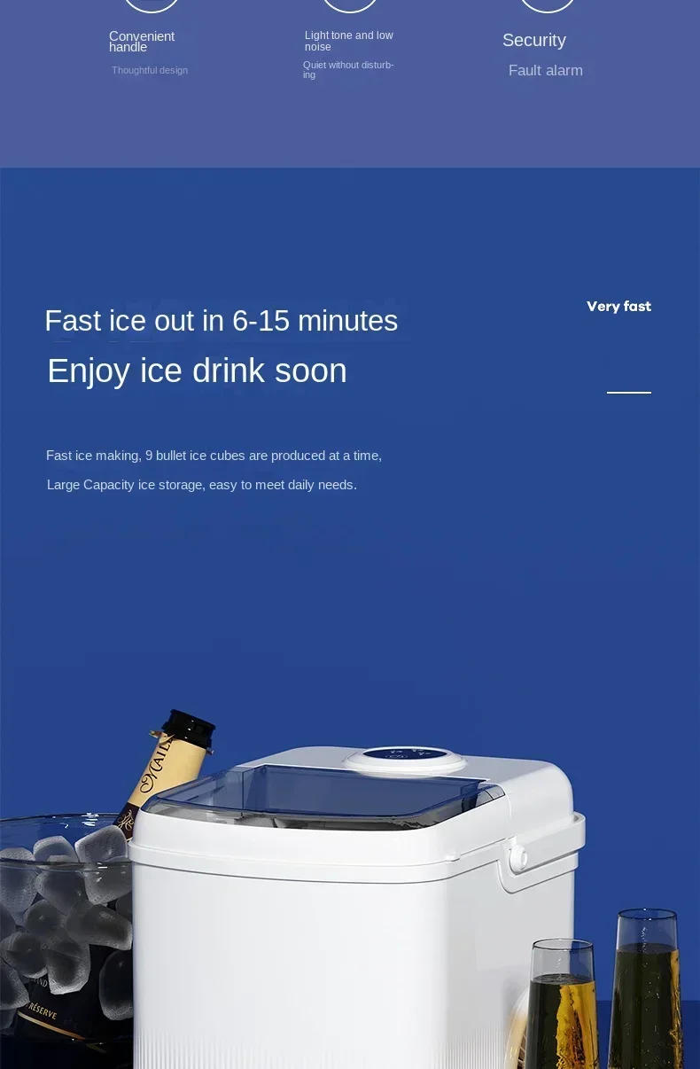 Description Picture 5 of item220V Ice Maker Commercial 15kg Small Dormitory Household Mini Student Fully Automatic Round Ice Block Making Machine A