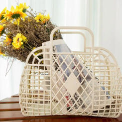 Large-capacity Plastic Toys Storage Basket Baby Children Portable Laundry Basket Hollow Food Fruit Storage Hanging Kitchen Fruit