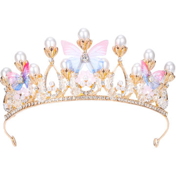 Butterfly Crown Headband Hair Bands Princess Girls Headwrap Fashion Headdress Women's Gold Accessories