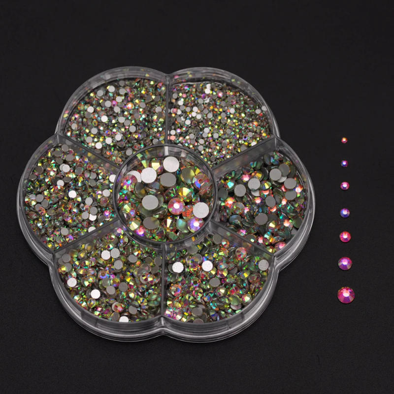 Description Picture 2 of itemCrystal AB Glitter Non Hotfix Rhinestones DIY Crafts Glass Diamond Flat Glue On Nail Art Charms Decorations Accessories Stones