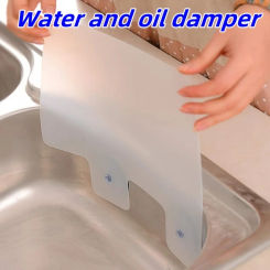 1pc Large Kitchen Sink Splash Guard Protector - Waterproof Shield with Suction Cups for Sink or Oil Splatter Protection