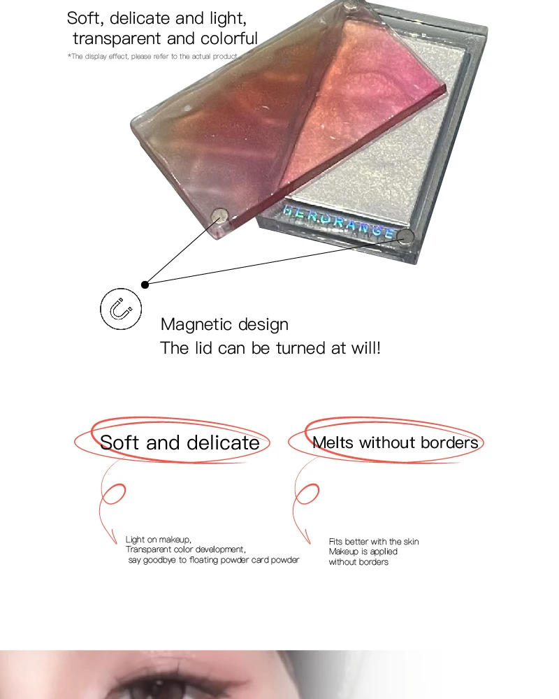 Description Picture 3 of itemSingle color highlighter soft and delicate pearlescent color brightening face three-dimensional powder tray facial cosmetics