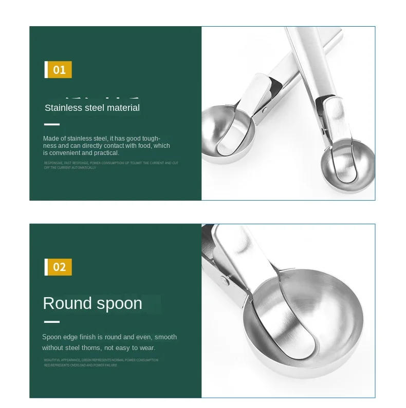 Description Picture 6 of itemIce Cream Scoops Stacks Stainless Steel Ice Cream Digger Non-Stick Fruit Ice Ball Maker Watermelon Ice Cream Spoon Tool
