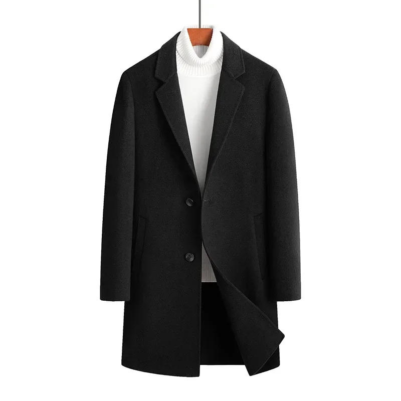 Description Picture 3 of itemWinter Men's Youth Solid Color Lapel Single Breasted Casual Coat Jacket