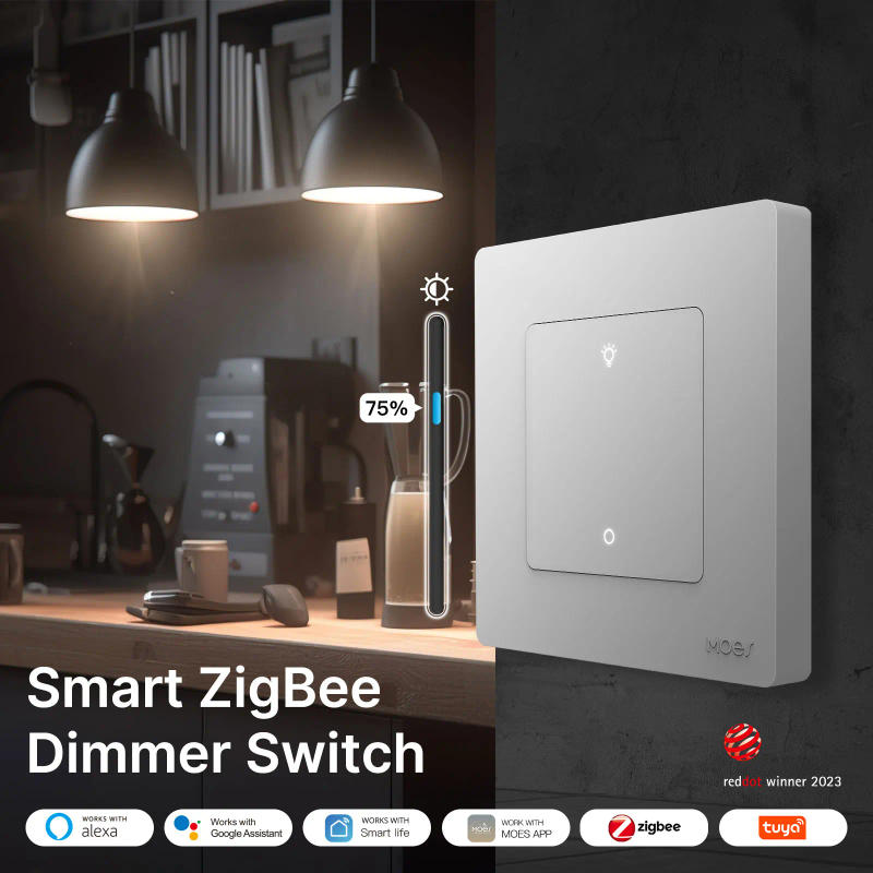 Description Picture 3 of itemMOES Star Ring Series ZigBee Smart Dimmer Switch for Light Dimming Smart Life APP Work with Alexa Google Home Dimmable 1-3Gang