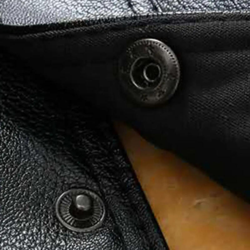 Description Picture 3 of itemMen's Motorcycle Vest V Neck Sleeveless Faux Leather Jacket Windproof Extra Warm Waistcoat Coat