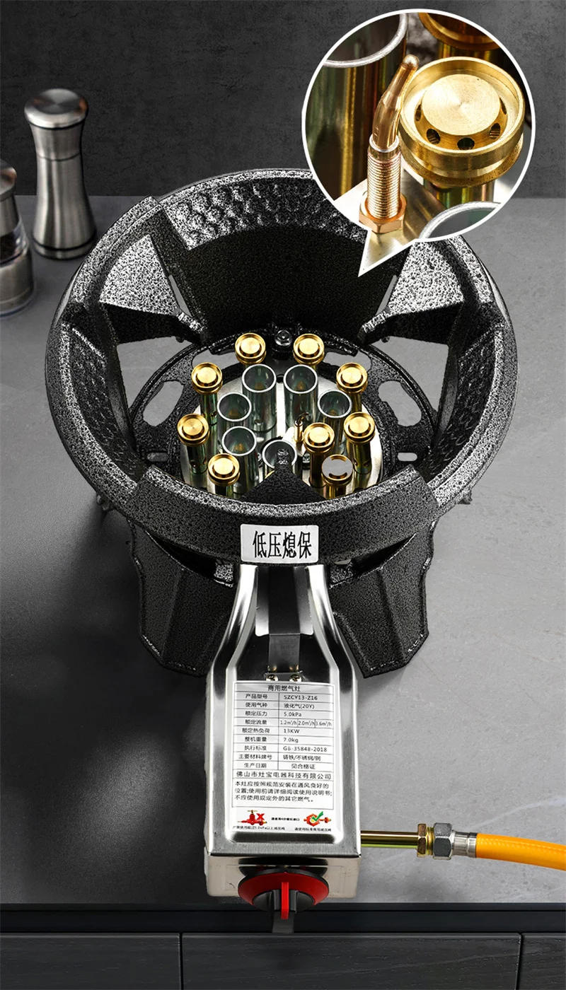 Description Picture 6 of itemLow-pressure Fierce Fire Stove Commercial Single Stove with Flameout Protection Hotel Energy-saving Cooktop Liquefied Gas Cooker