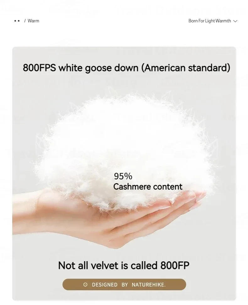 Description Picture 5 of itemNaturehike Winter Thicken Camping Down Jacket Men Women Fashion Warm Windproof Hooded Coat Outdoor Hiking Casual Outerwear