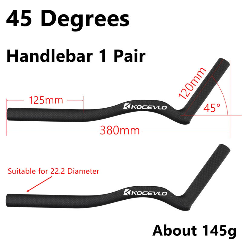 Description Picture 3 of itemKOCEVLO Carbon Fiber Bicycle Rest TT Handlebar Clip on Aero Bars Handlebar Extension Triathlon Time Trial Cycling Parts