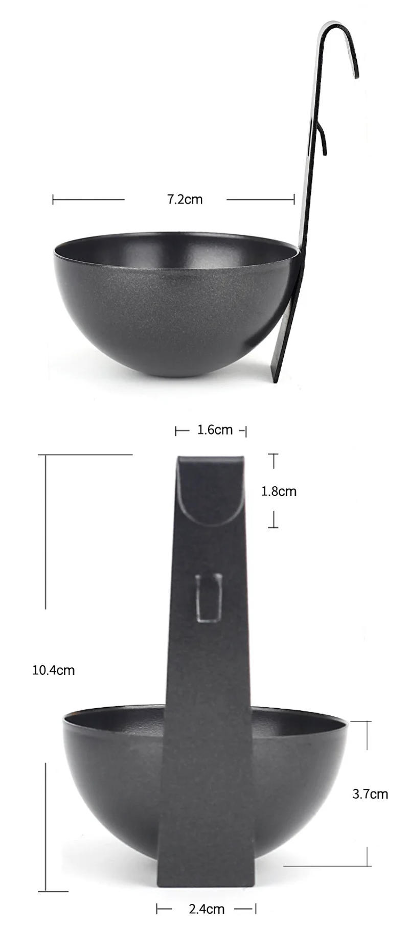 Description Picture 3 of itemQuality hanging ear style Black Stainless Steel Poached Egg Machine Non-Stick Poached Egg Cup For Cooking Breakfast Eggs tools