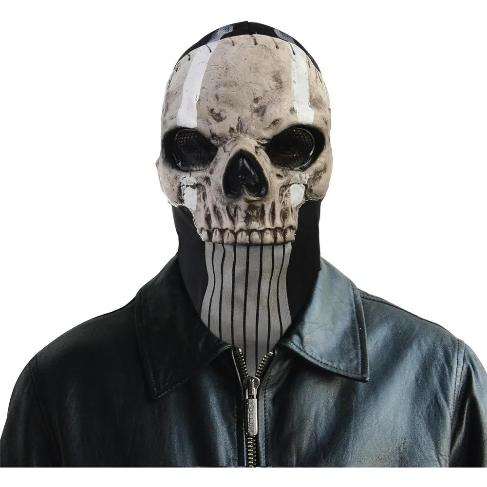 Description Picture 4 of itemHorror Ghost Skull Mask Call of Duty Latex Headgear Helmet Cosplay Perform Party Prop Full Face Tactical Skull Covering Unisex