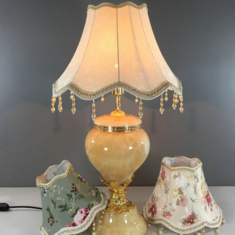 Description Picture 4 of itemVintage Table Lamp Shade Lampshade European Style Bedside Wall Light Lamp Shades Lamp Cover Fabric Floor Lamp Dust Cover