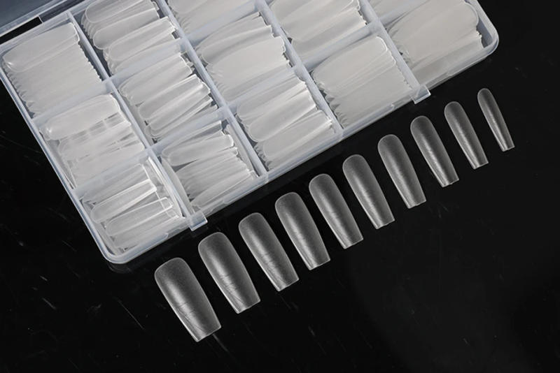 Description Picture 6 of item330Pcs Almond Coffin Nail Tips With Auxiliary Lines Multifunctional Soft Gel Full Cover Fake Nail For Extension Press On Nails