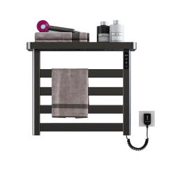SIOYIE Heated towel rack Electric towel rack with Timer Towel warmers with storage rack for bathrooms Wall-Mounted Black G50