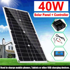 High Quality 40W Flexible Solar Panel DC12-18V Waterproof Monocrystalline Solar Panel Convenient Phones,Tablets,Laptops Charging