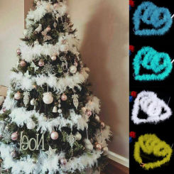 2m Fluffy Feather Boa Scarf Wedding Dress Skirt Clothing Sewing Accessory Xmas Christmas Tree Garland Decor