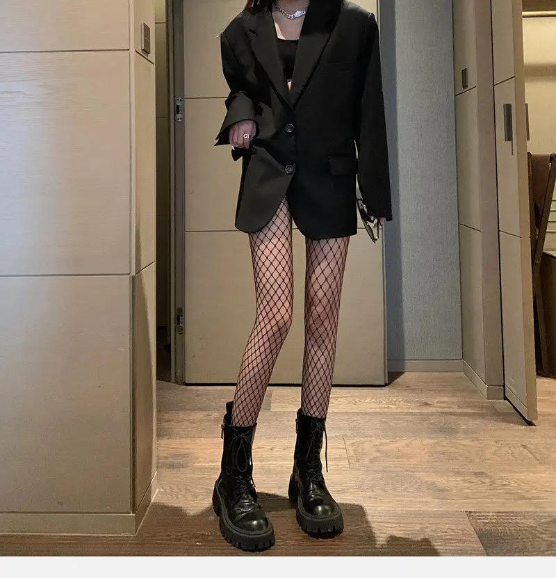 Description Picture 3 of itemSexy Fishnet Stocking Women Fish Net Pantyhose Leggings Mesh Hollowed Tights Gyaru Skin Thigh High Socks Winter Warm Hosiery