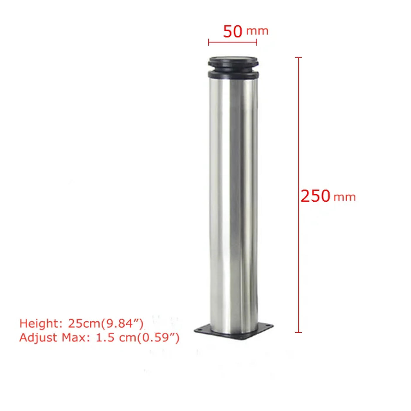 Description Picture 6 of item1Pc 5CM-35CM Furniture Adjustable Cabinet Legs Stainless Steel Furniture Legs Cabinet Table Sofa Bed Feet Furniture Legs Feet