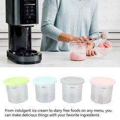 4 pack Creamy Icecream Containers Cups Jars Tubs Canisters Set for Ninja NC299AMZ NC300s Series