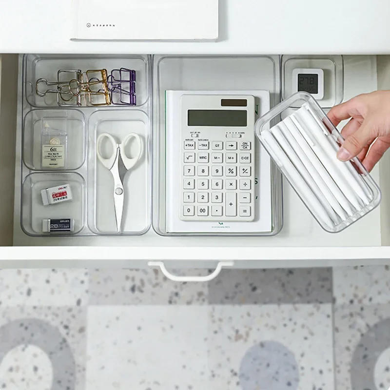 Description Picture 6 of itemTransparent Box Storage Organizer Desk Plastic Storage Box Container Drawer Organizer Table Jewelry Box Makeup Organizer Boxes