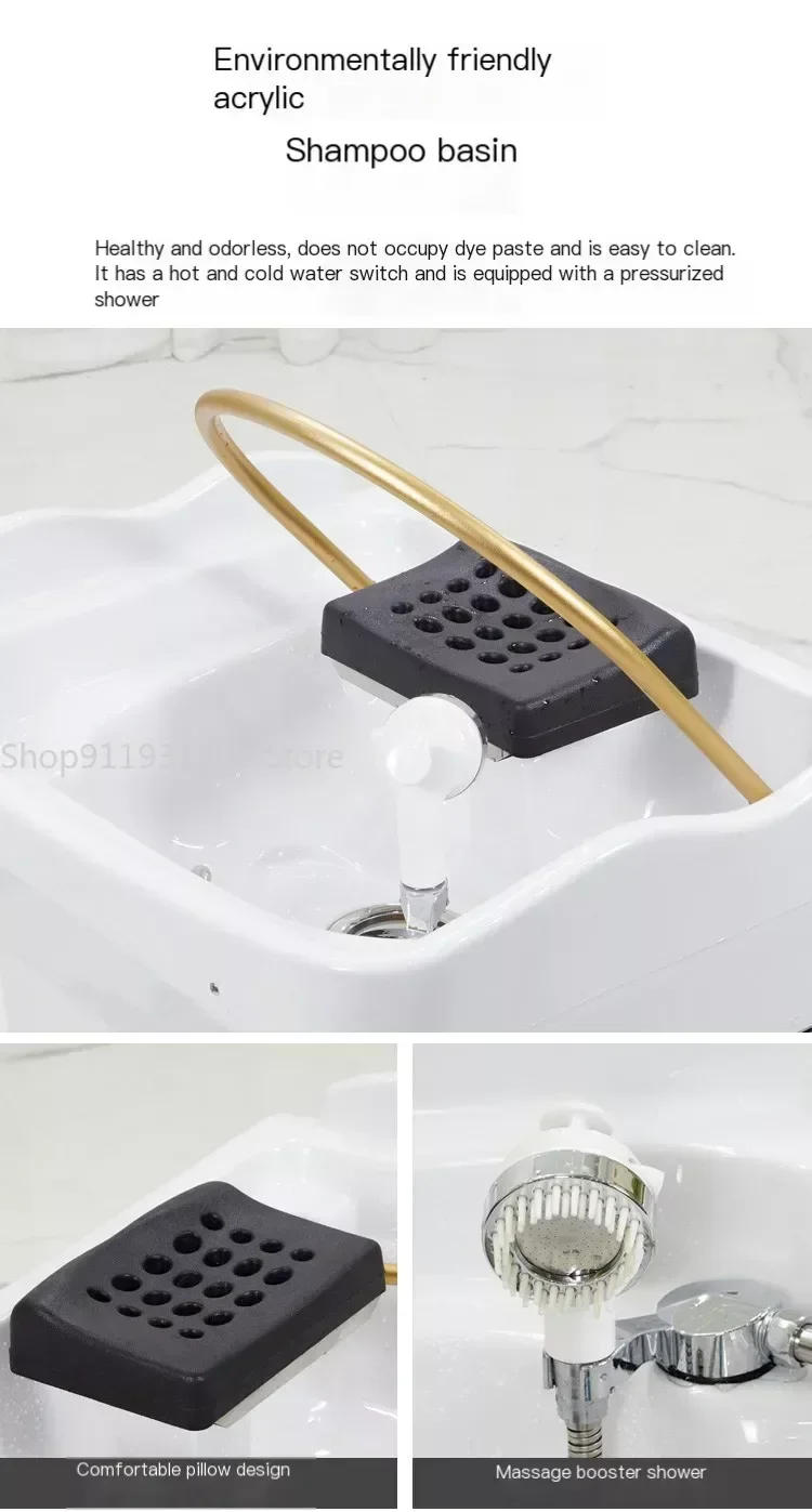 Description Picture 6 of itemWater Circulation Shampo Chair Sink Fashion Stylist Head Spa Hair Wash Basin Chair Move Shampouineuse Salon Furniture MQ50XF
