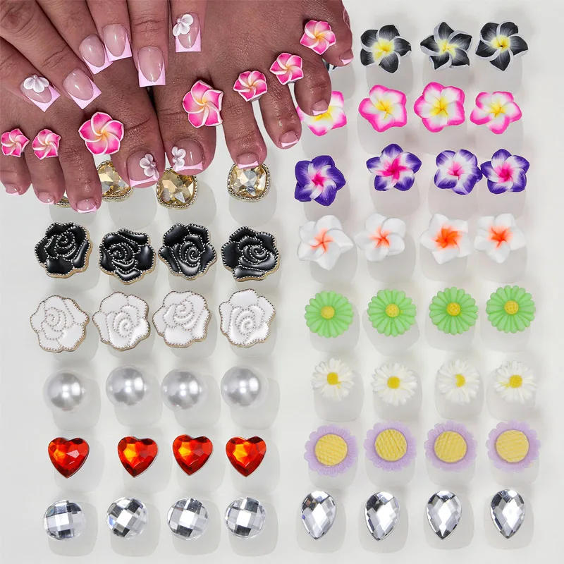 Description Picture 2 of item14 Colour Daisy Silicone Toe Separator Foot Finger Divider Form Manicure Pedicure Care Nail Art Tool Holder Accessory 8PCS