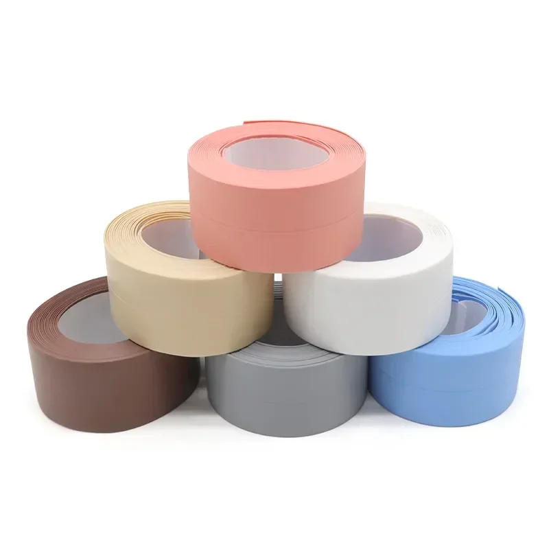 Description Picture 2 of item1/2/5rolls Shower Bath Sealing Tape Strips for Bathroom Kitchen Seal Caulk Strip Sink PVC Self Adhesive Waterproof Wall Sticker