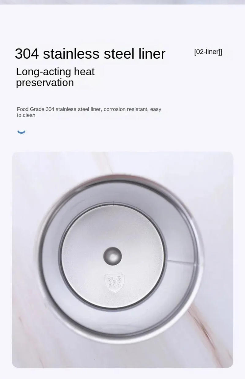 Description Picture 5 of item500ml/16.9oz Vacuum Flask WideMouth Travel Mug Perfect Home Office Kitchen Outdoor Iced Beverages Hot Beverages